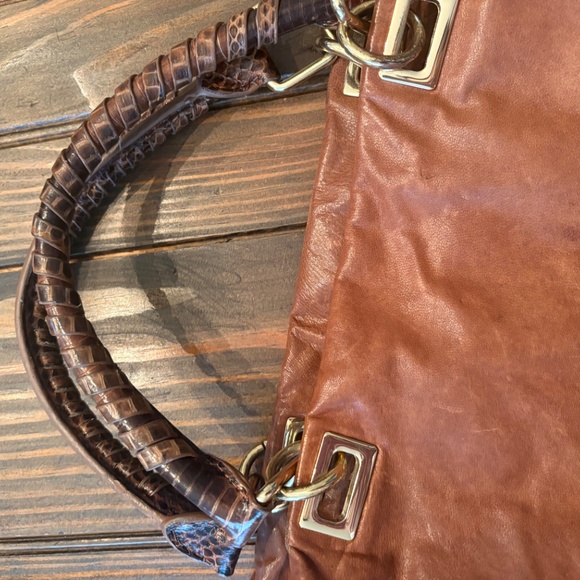 Halston Heritage Snakeskin Handle Shoulder Bag - Picture 13 of 14